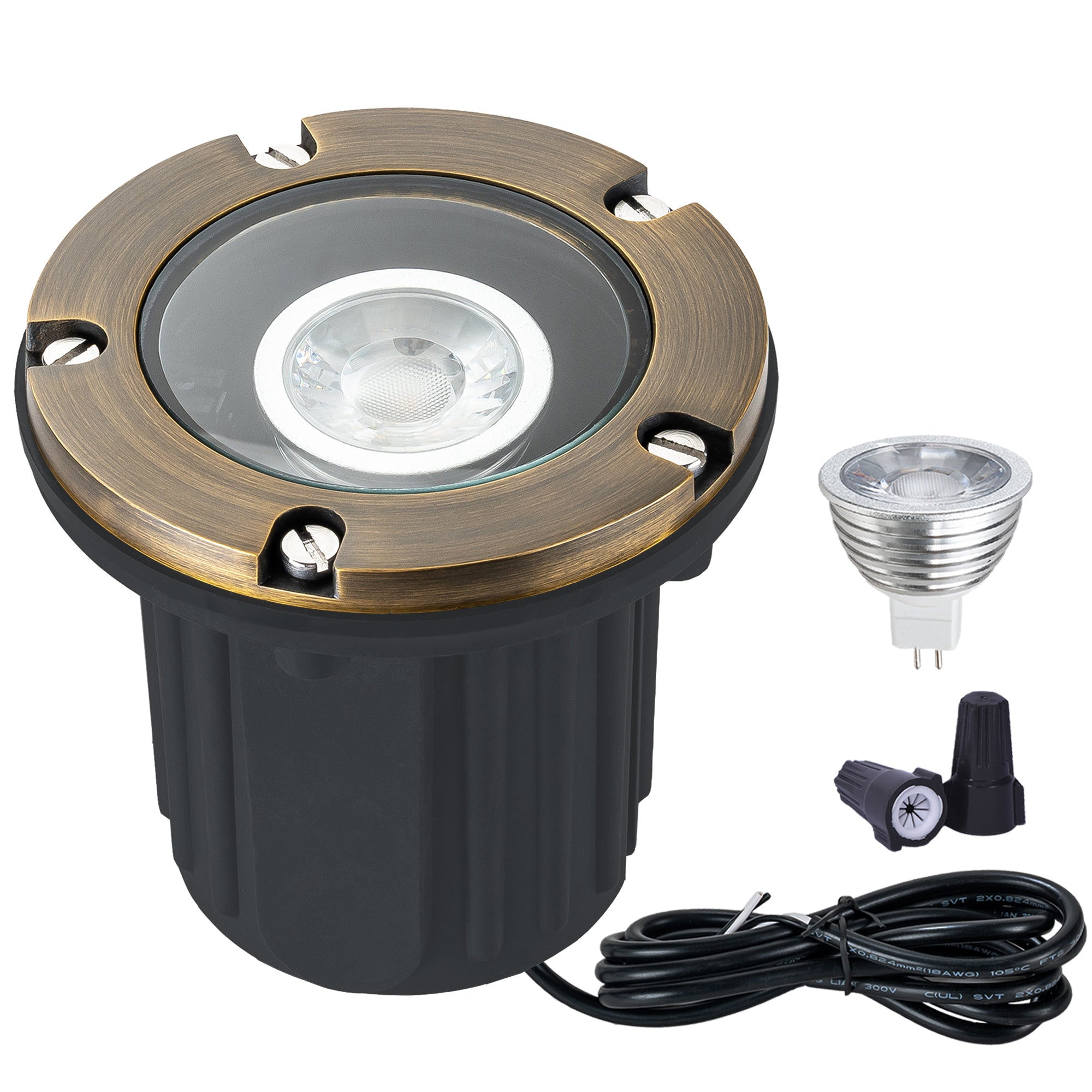 Brass In-Ground Well Light 3000K Warm White-LT2202A