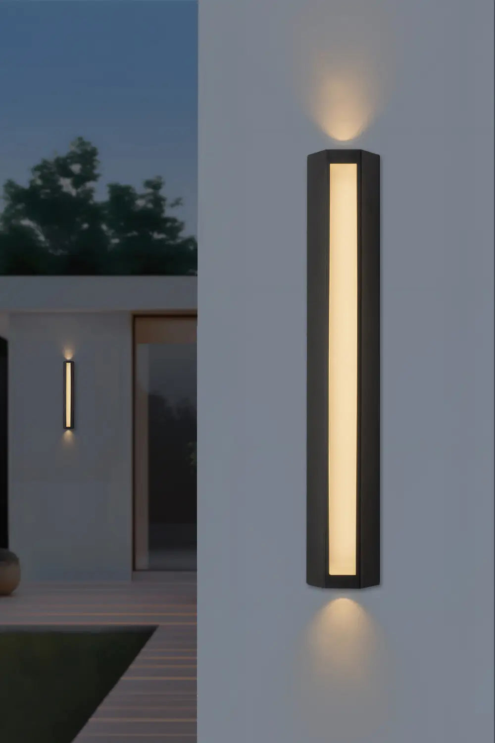 23.6” Modern RGB Outdoor Wall Lights with Remote Control