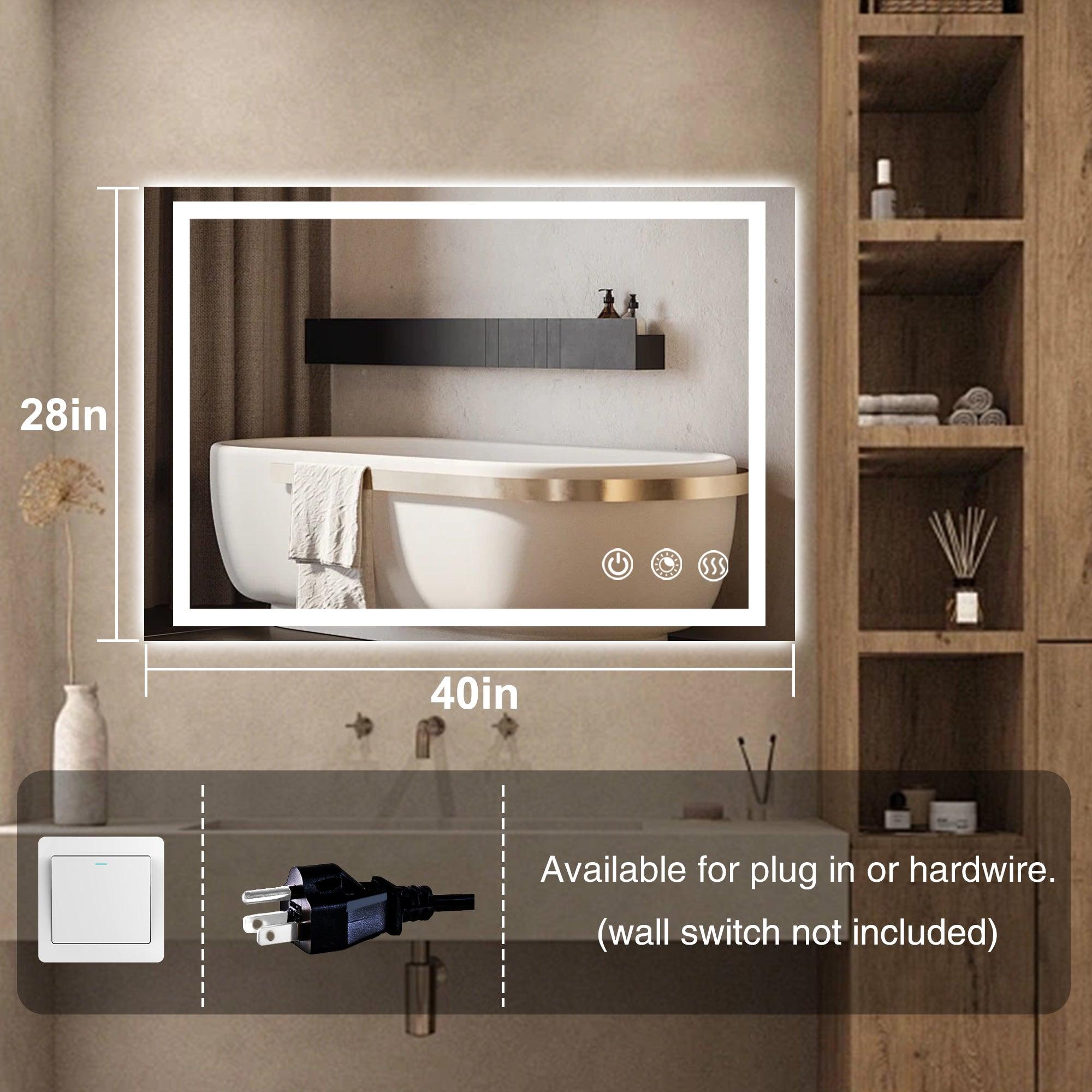Rectangle 3CCT Dimmable LED Bathroom Mirror