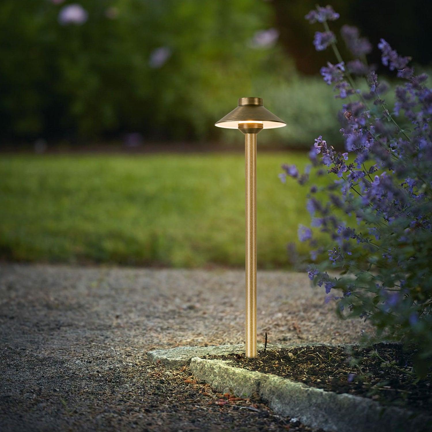 Brass Pathway Lights LED 3000K Warm White - FTL Outdoor Wall Lighting LED Light Bulbs