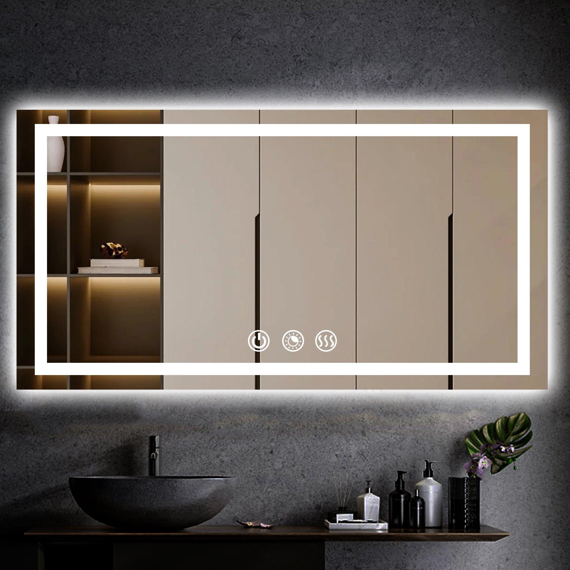 Rectangle 3CCT Dimmable LED Bathroom Mirror