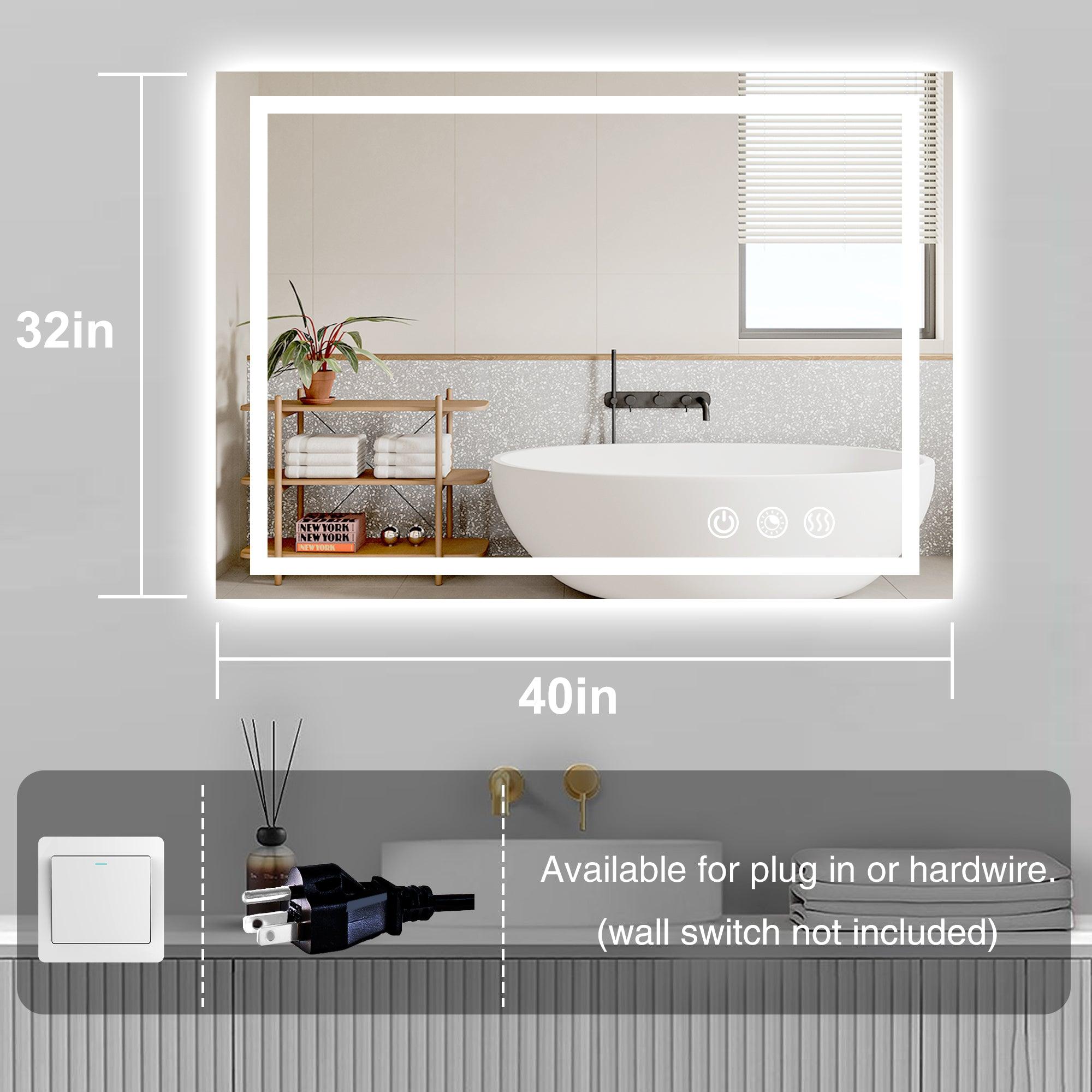 Rectangle 3CCT Dimmable LED Bathroom Mirror