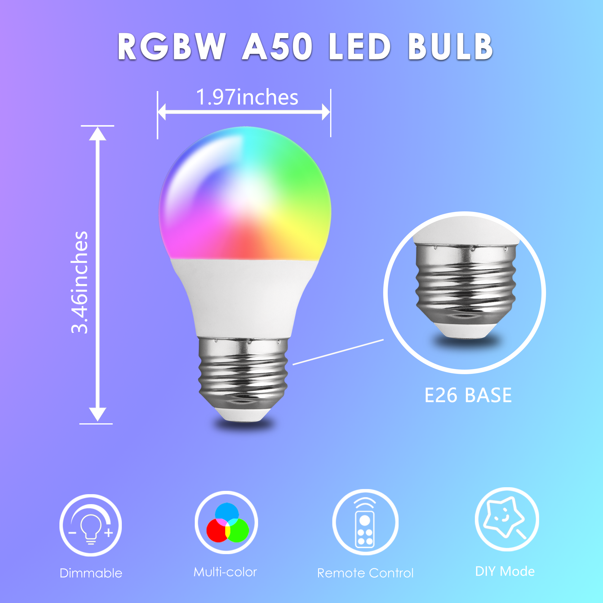 RGB Color Changing A15 5W LED Bulbs with Remote - FTL Outdoor Wall Lighting LED Light Bulbs