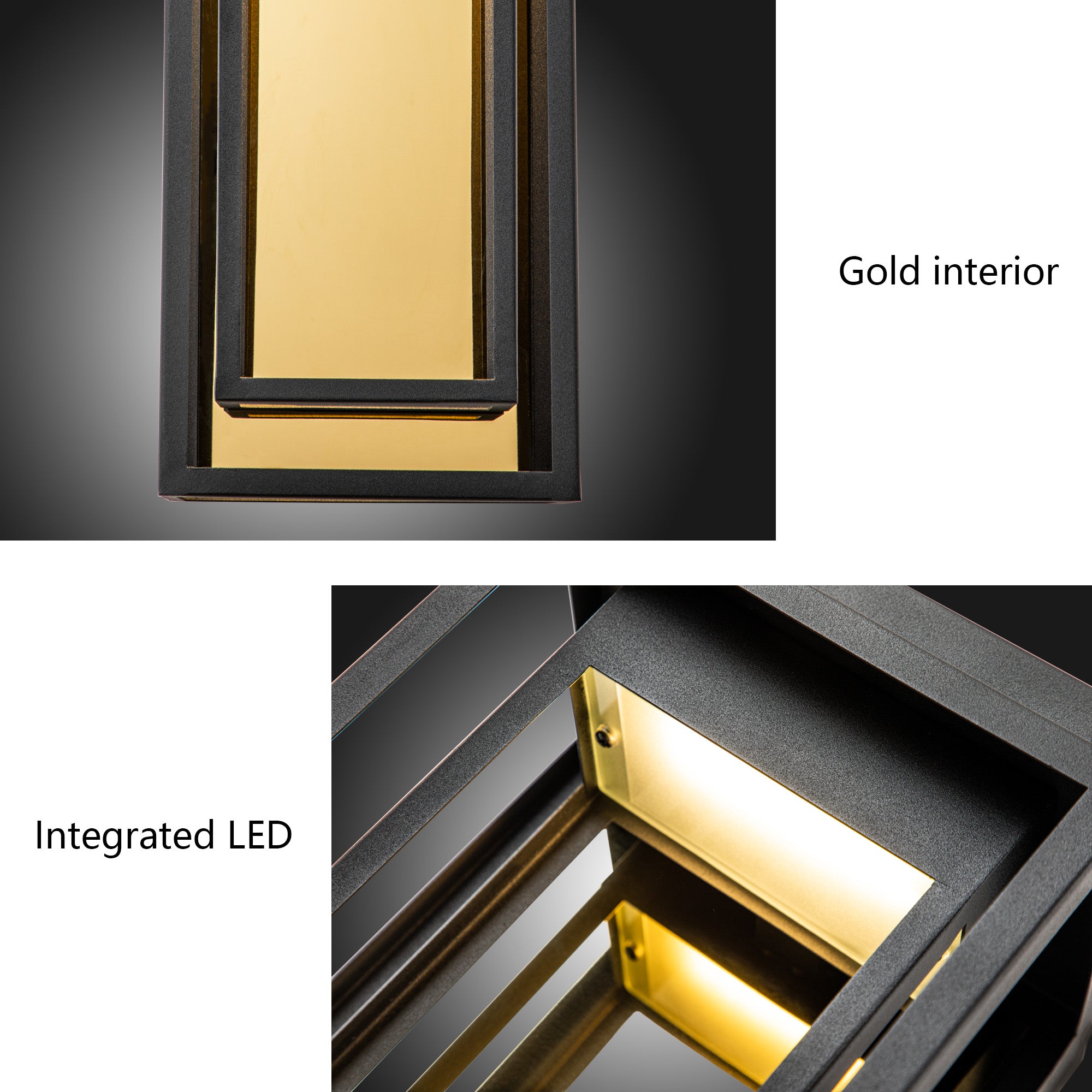 Black and Gold LED Outdoor Wall Lights - FTL Outdoor Wall Lighting LED Light Bulbs