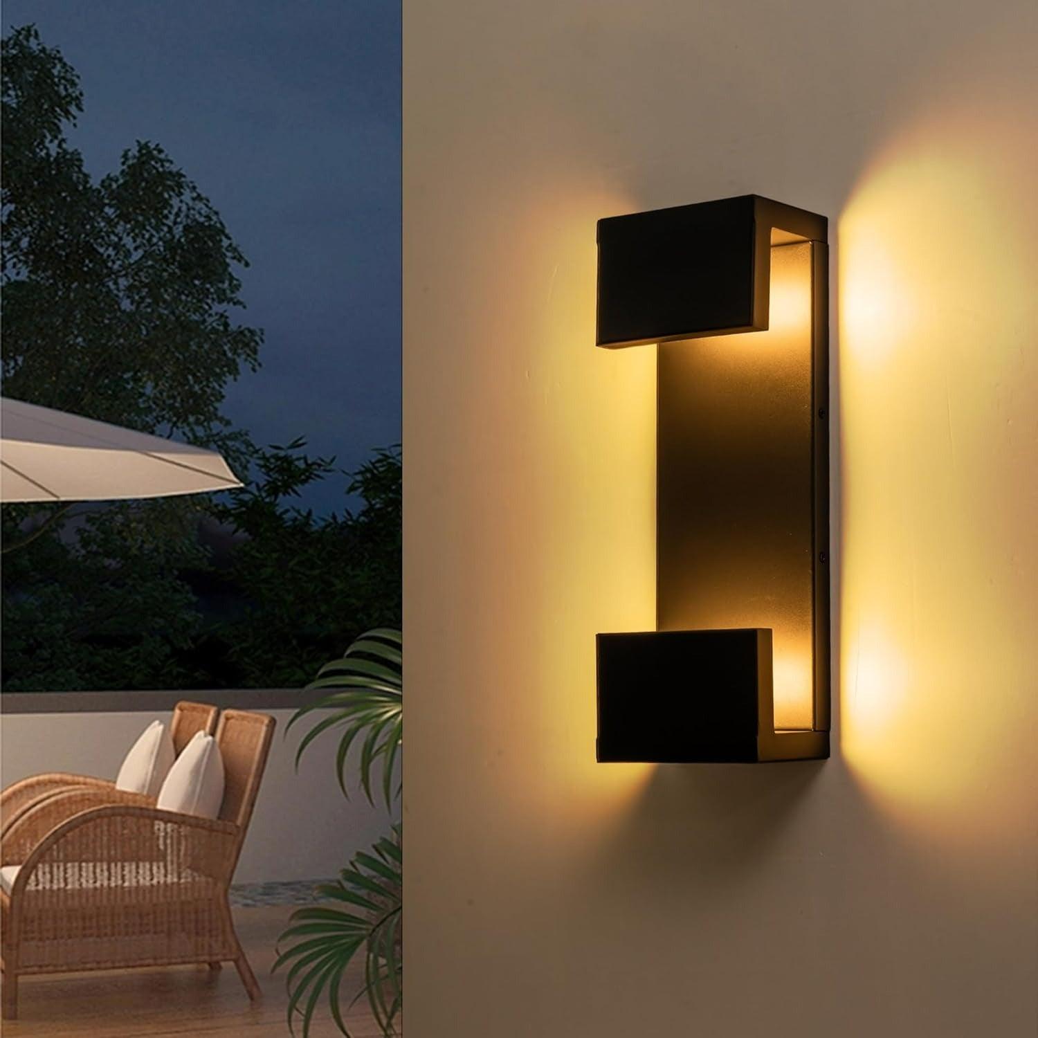 15" LED Outdoor Wall Lights Black - FTL Outdoor Wall Lighting LED Light Bulbs