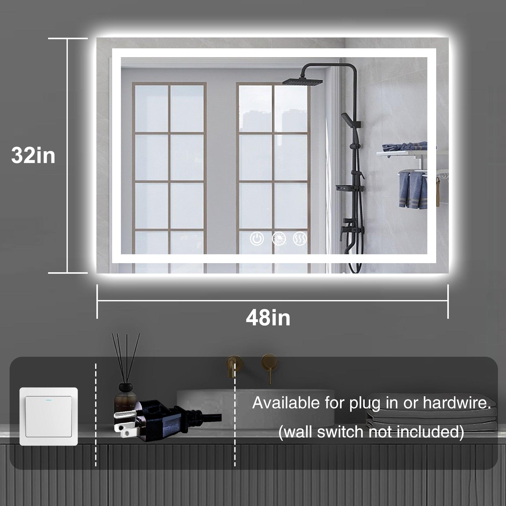 Rectangle 3CCT Dimmable LED Bathroom Mirror