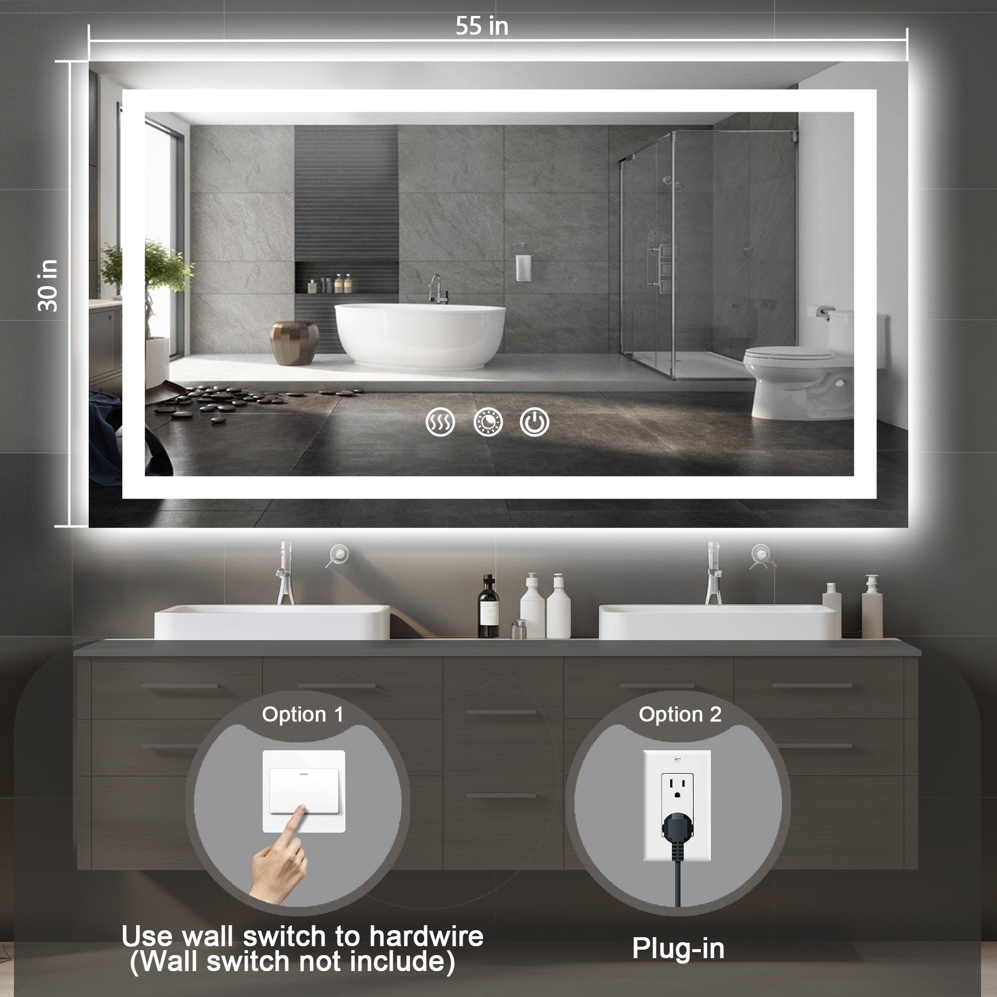 Rectangle 3CCT Dimmable LED Bathroom Mirror