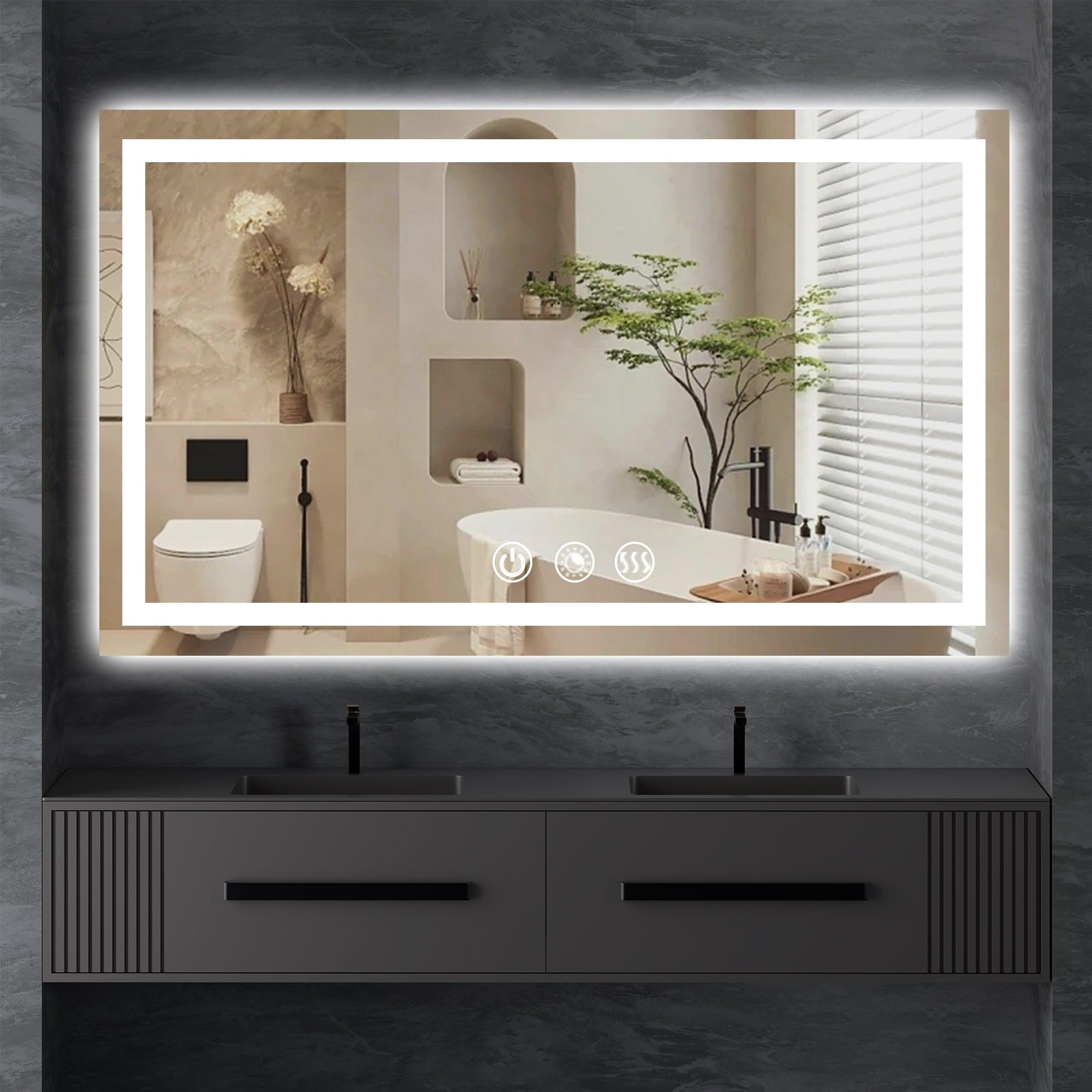 Rectangle 3CCT Dimmable LED Bathroom Mirror