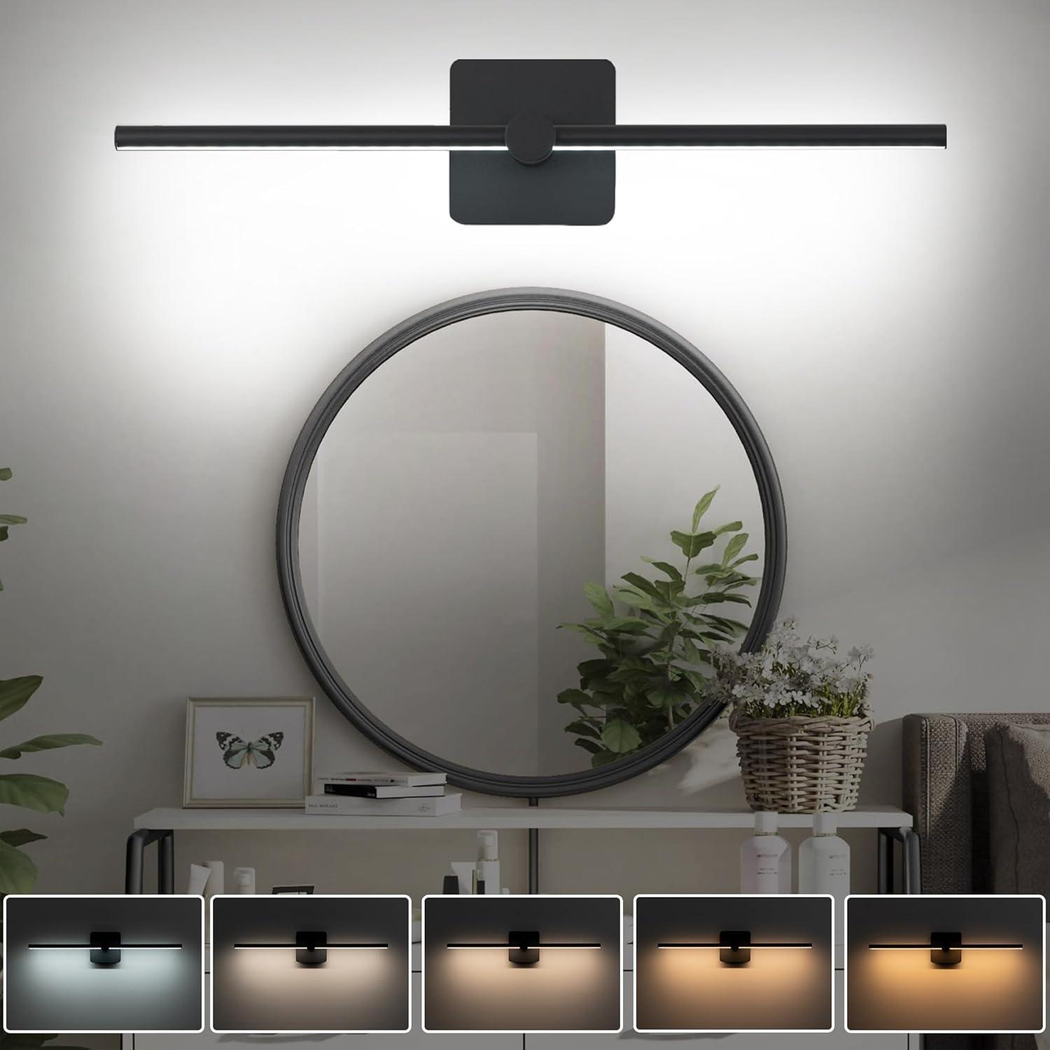 22.8" 5CCT Dimmable Black LED Bath Bar Non-Adjust - FTL Outdoor Wall Lighting LED Light Bulbs