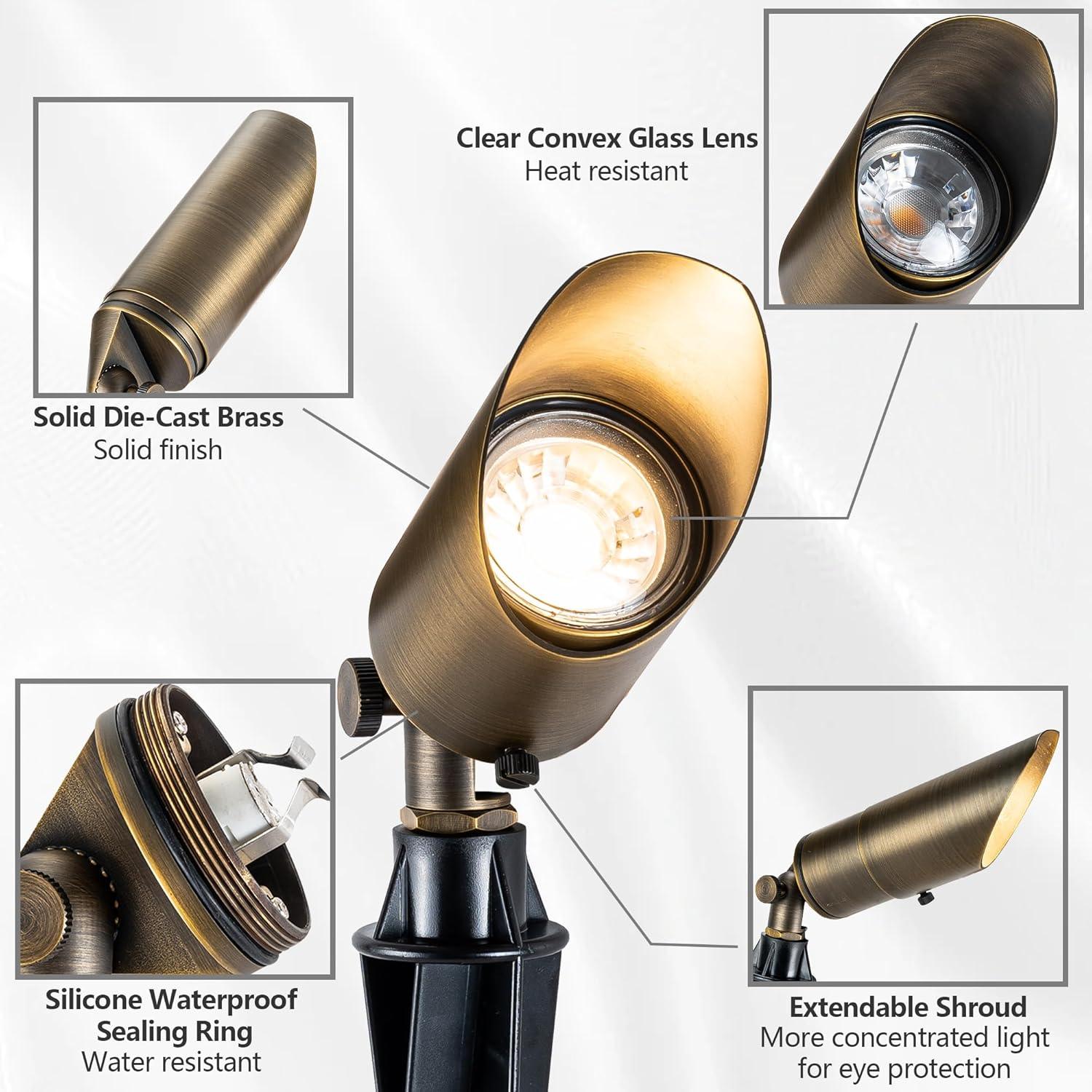 Brass Landscape Spotlight 3000K Warm White-LT2102 - FTL Outdoor Wall Lighting LED Light Bulbs