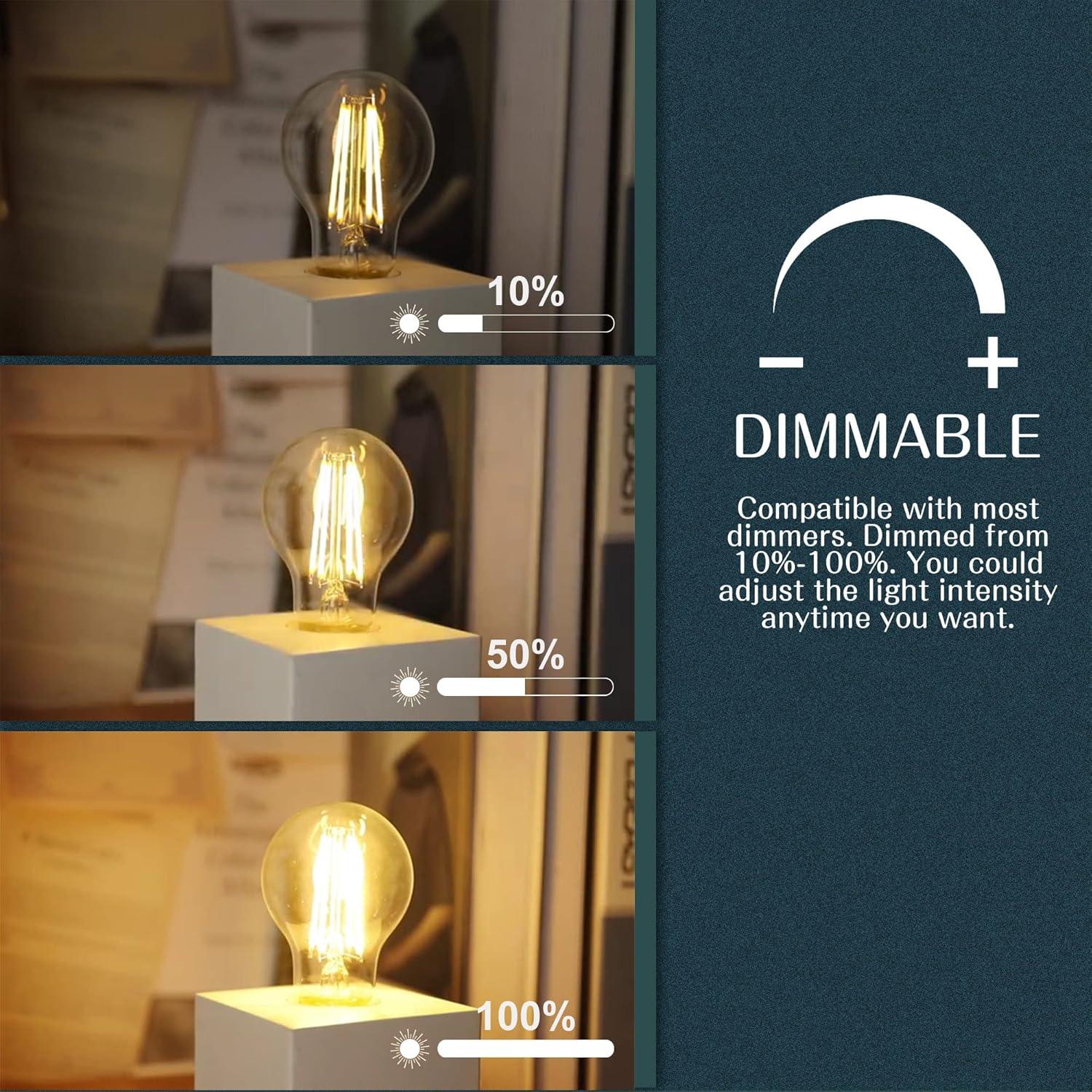 8W Dimmable A19 E26/Medium (Standard) LED Bulb (set of 6) - FTL Outdoor Wall Lighting LED Light Bulbs