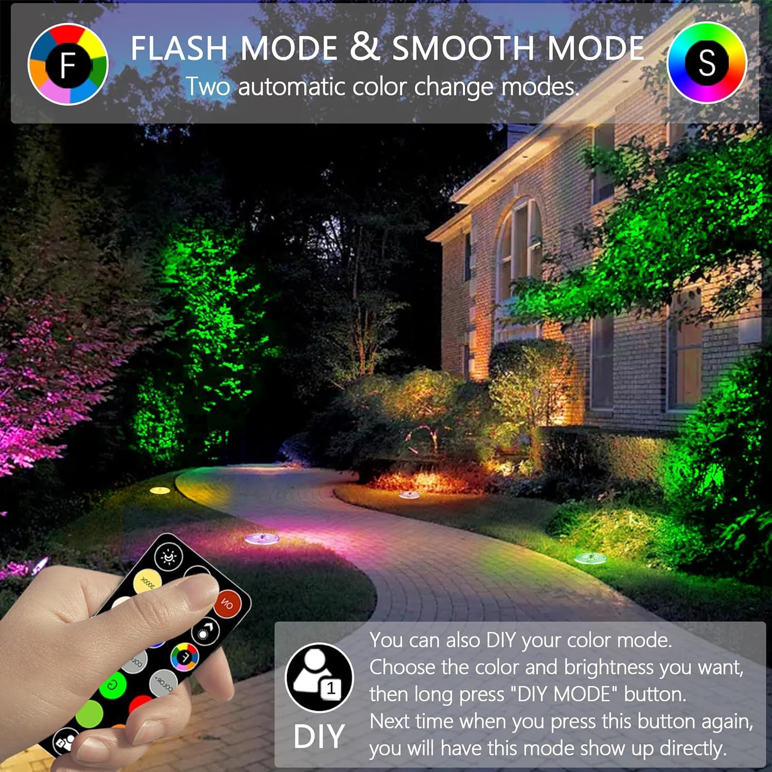 RGB LED In-Ground Well Light with Remote - FTL Outdoor Wall Lighting LED Light Bulbs