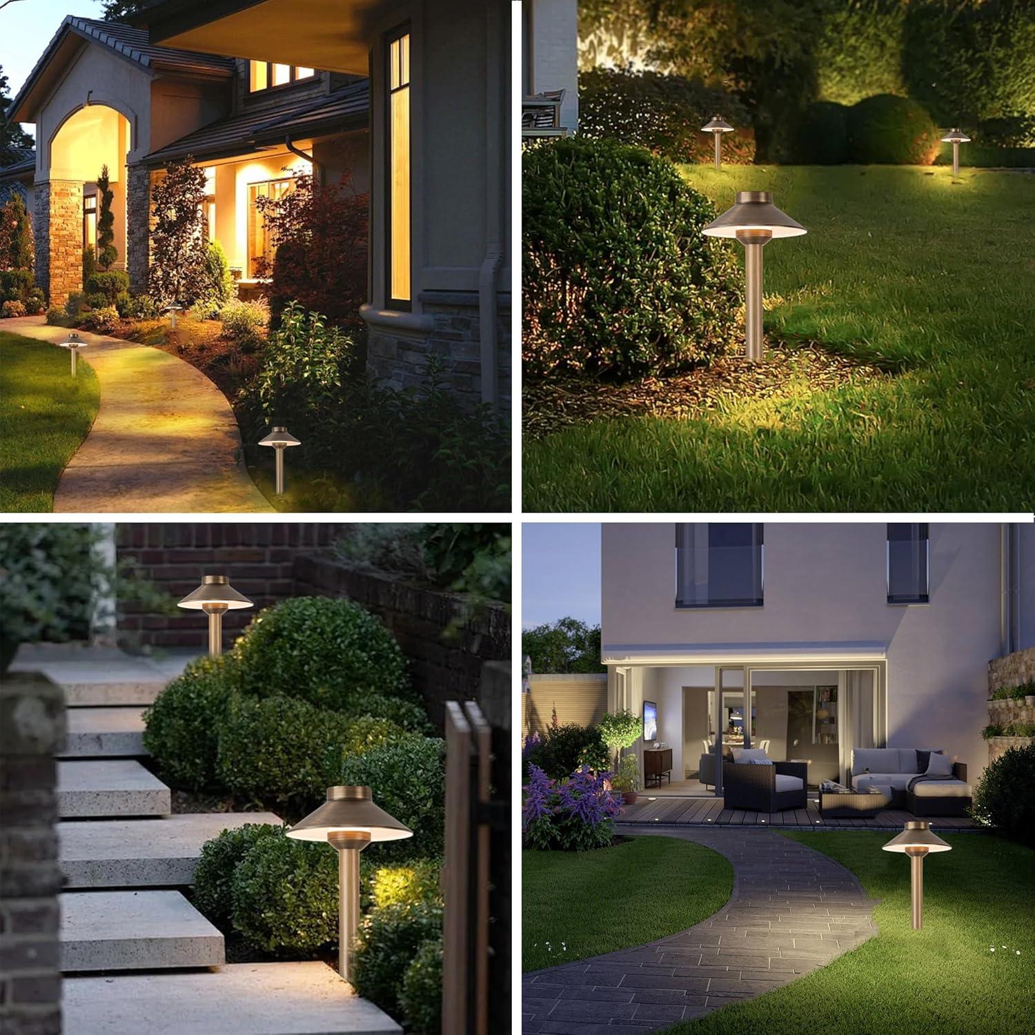 Brass Pathway Lights LED 3000K Warm White - FTL Outdoor Wall Lighting LED Light Bulbs