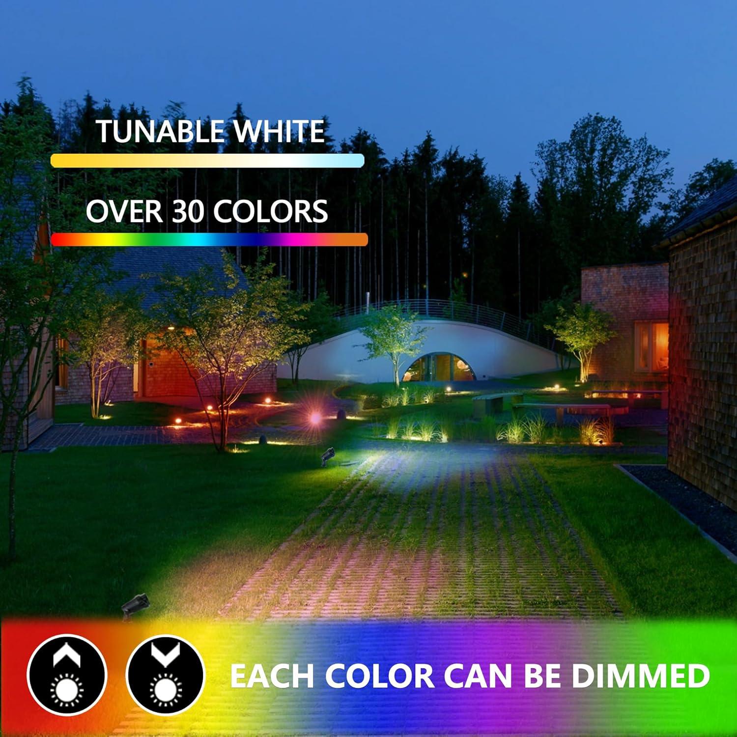 RGB LED Landscape Spotlight with Remote - FTL Outdoor Wall Lighting LED Light Bulbs