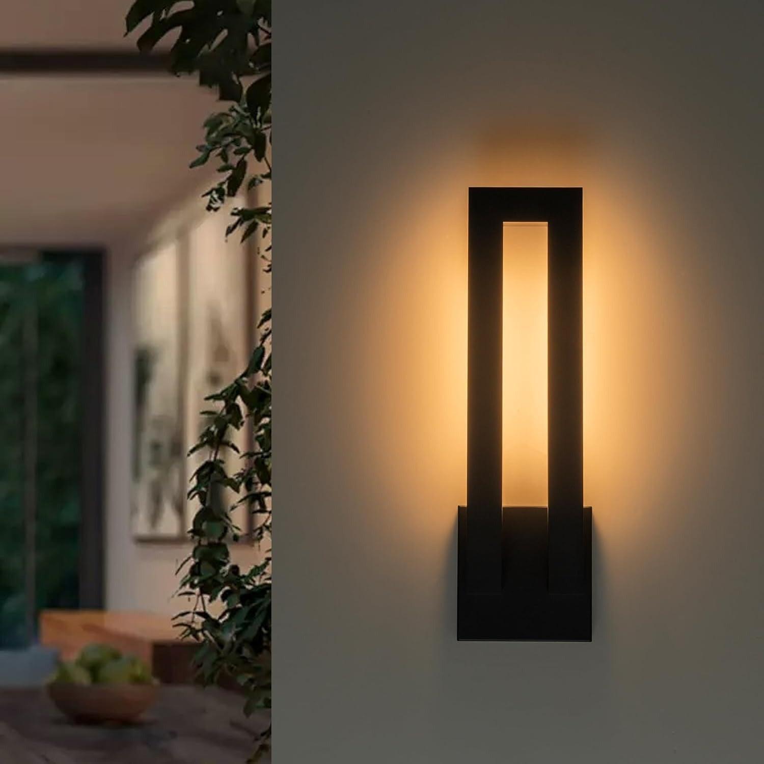 18" LED Outdoor Wall Lights Matte Black - FTL Outdoor Wall Lighting LED Light Bulbs