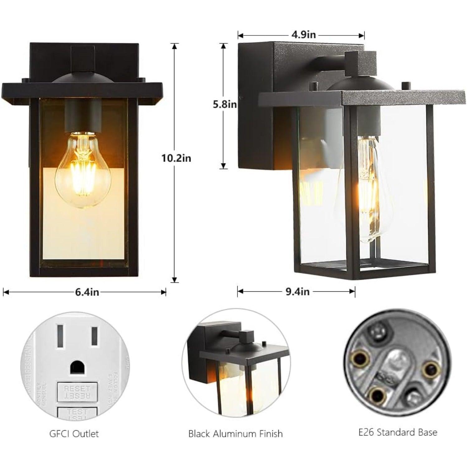 Outdoor Wall Lights with GFCI Outlet - FTL Outdoor Wall Lighting LED Light Bulbs