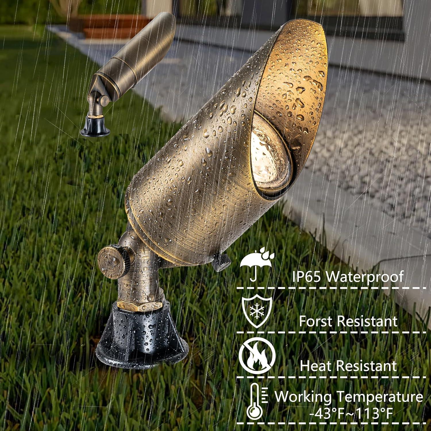 Brass Landscape Spotlight 3000K Warm White-LT2102 - FTL Outdoor Wall Lighting LED Light Bulbs