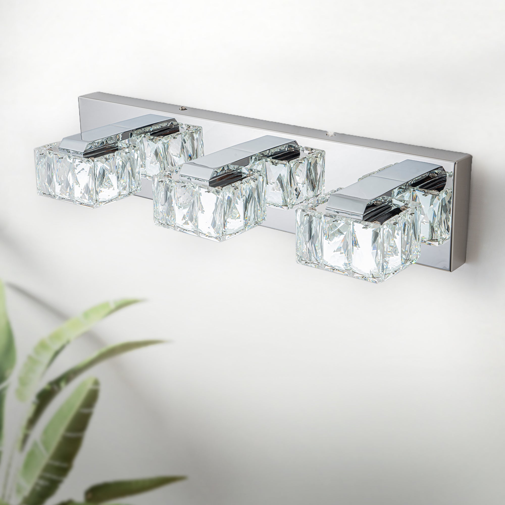 20" Crystal LED Bath Bar 3-Lights Dimmable