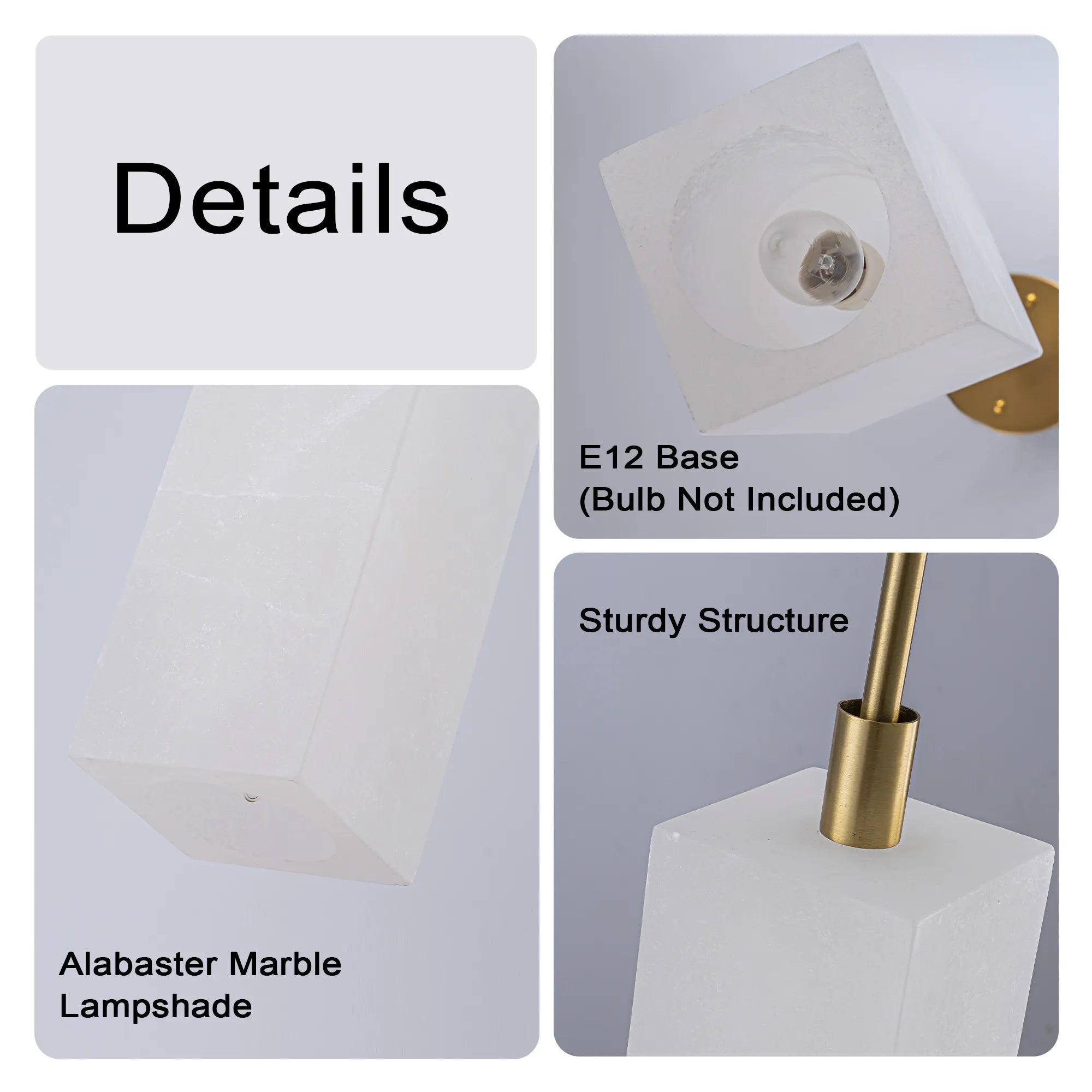 FTL Alabaster Pendant Lights Square 1 Light