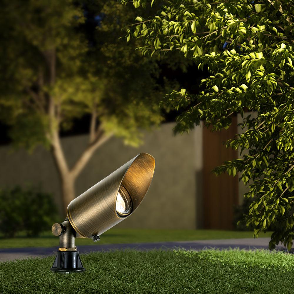 Brass Landscape Spotlight 3000K Warm White-LT2102 - FTL Outdoor Wall Lighting LED Light Bulbs