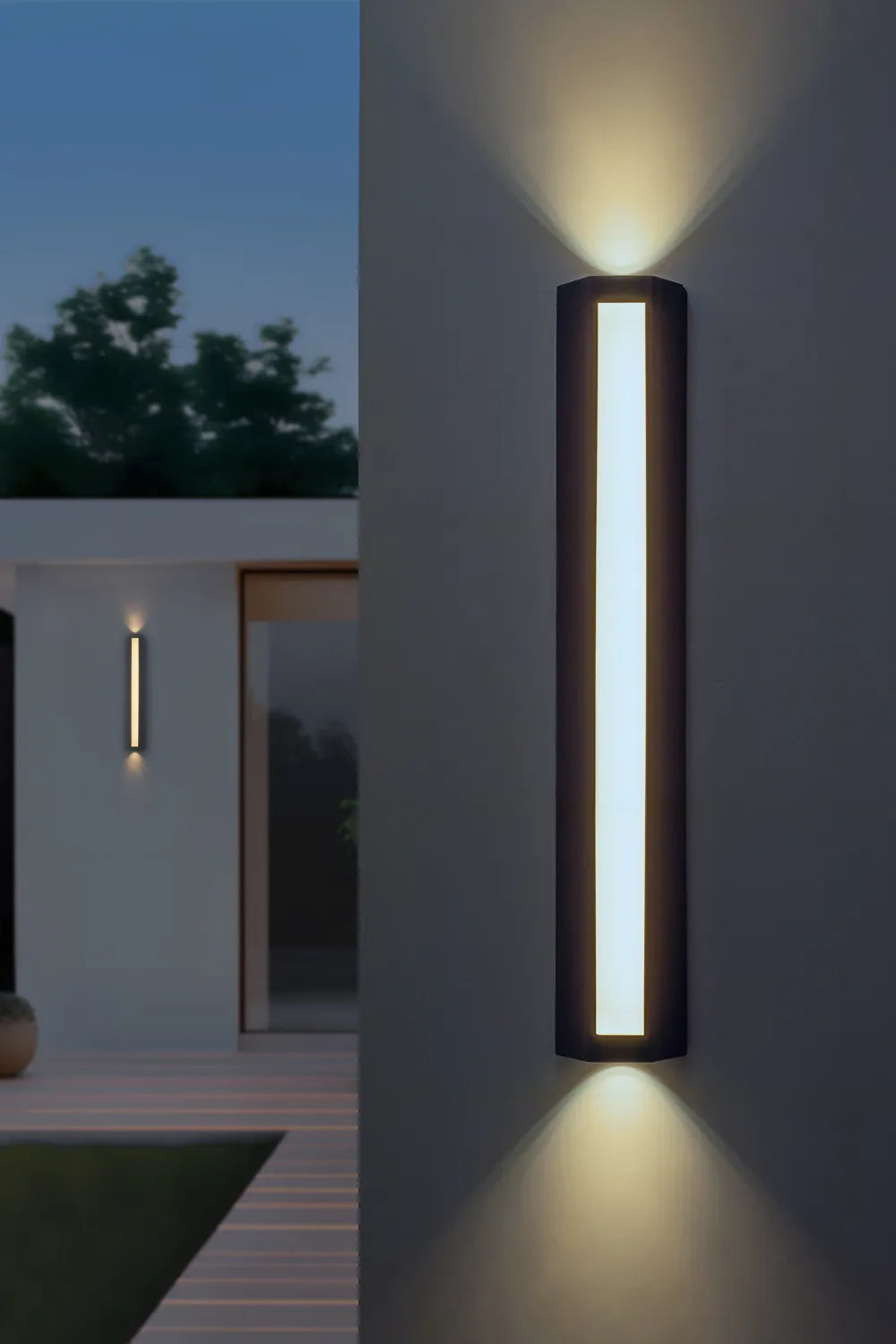 23.6” Modern Dimmable Outdoor LED Wall Sconce 1 Pack