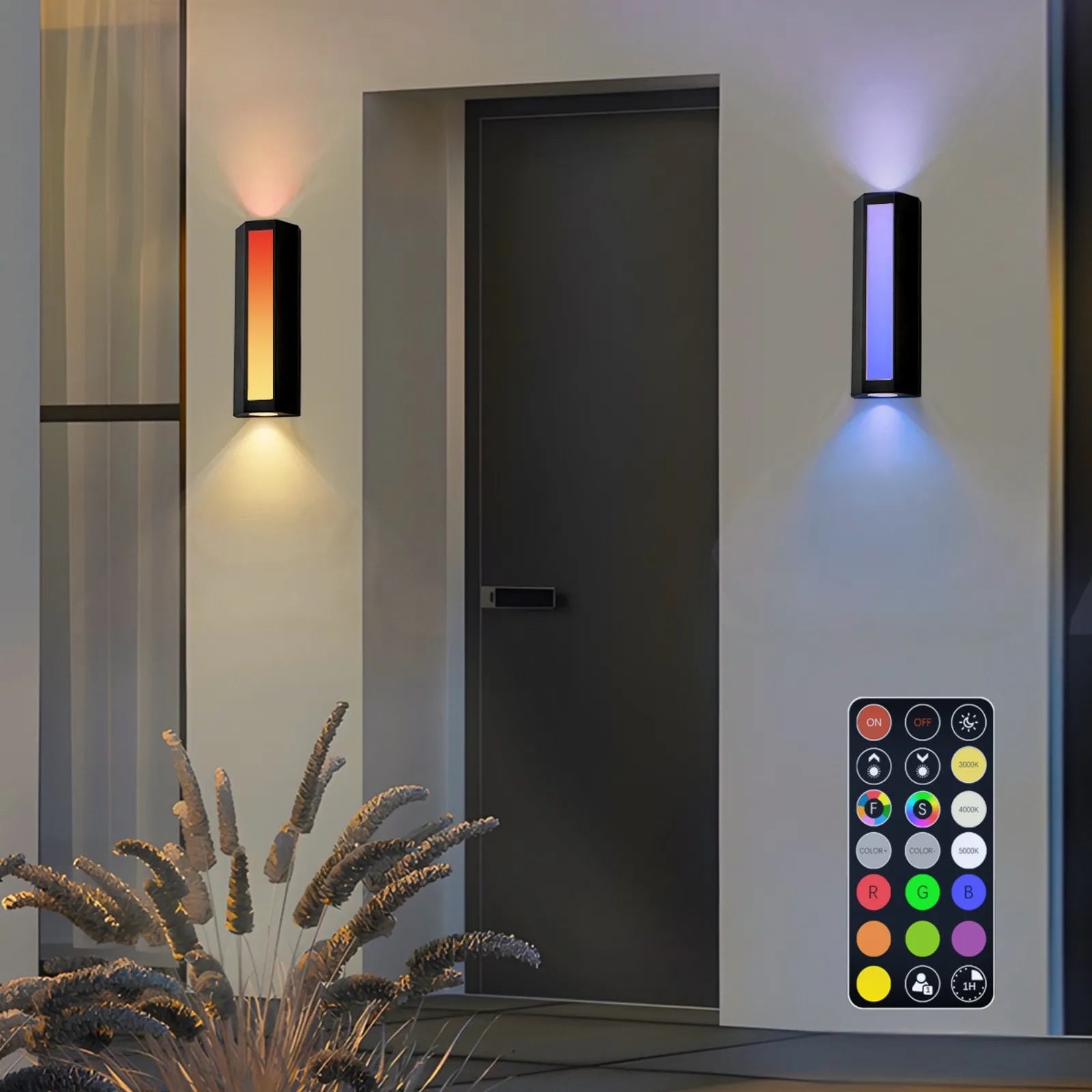 11.8” Modern RGB Outdoor Wall Lights Set of 2