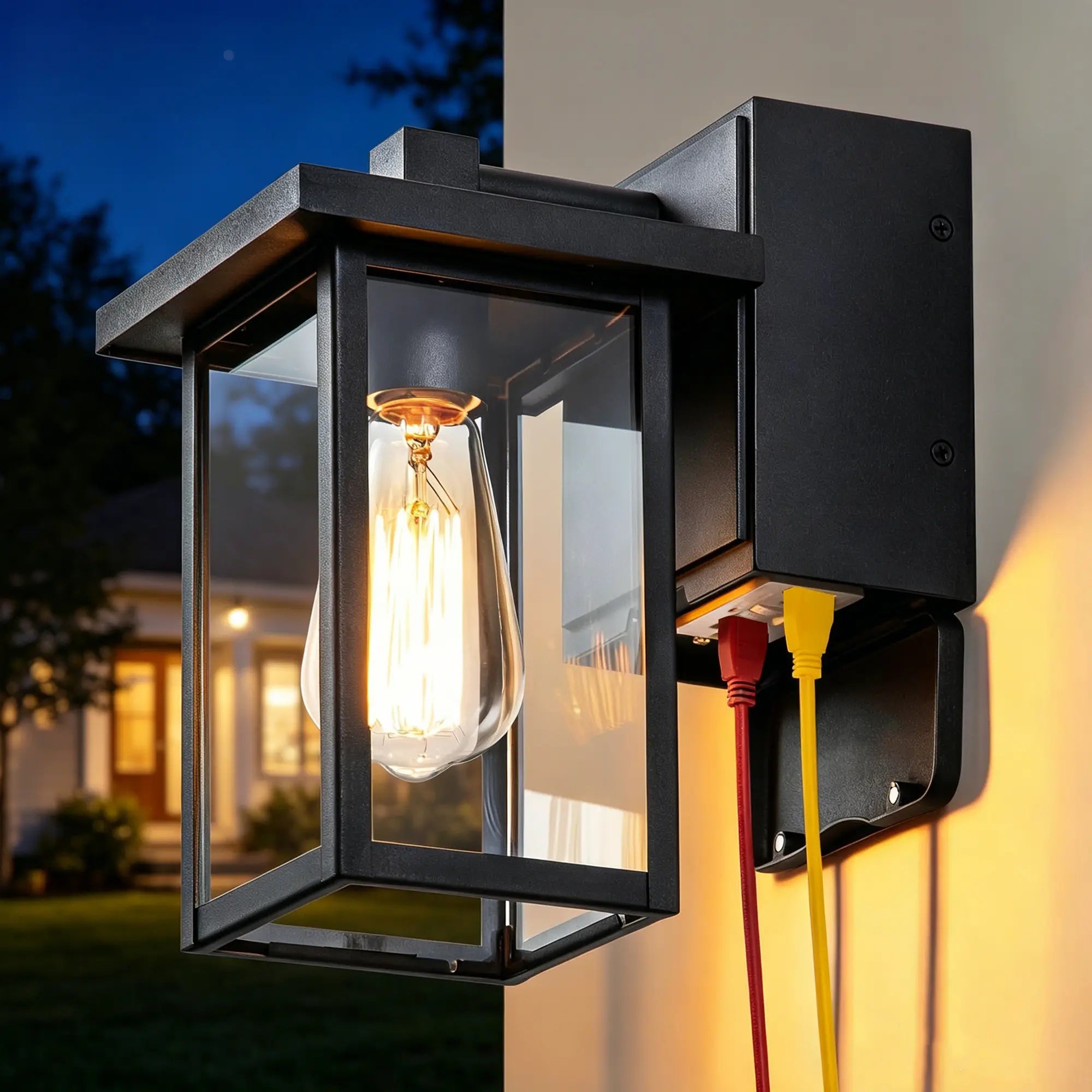 Outdoor Wall Lights with GFCI Outlet