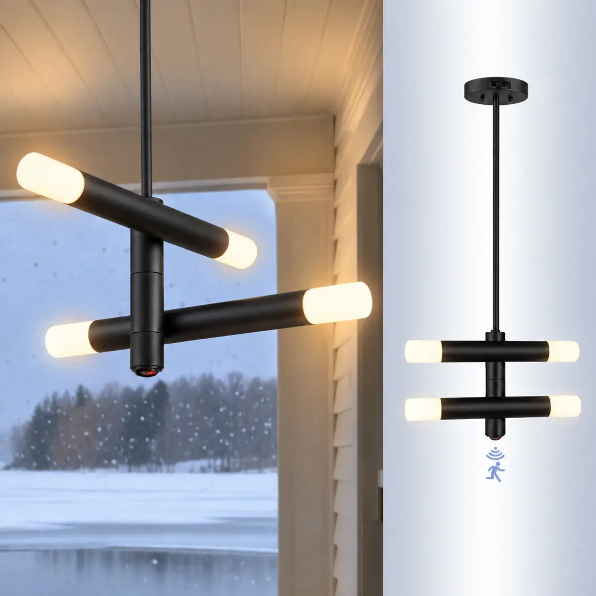 Outdoor Hanging Light with Motion Sensor