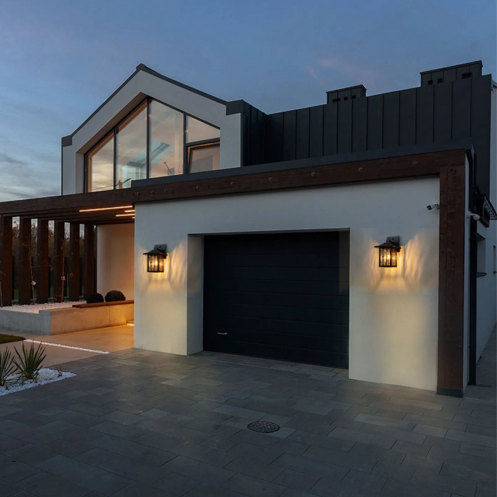 Motion Sensor Dusk to Dawn Outdoor Wall Lights Set of 2