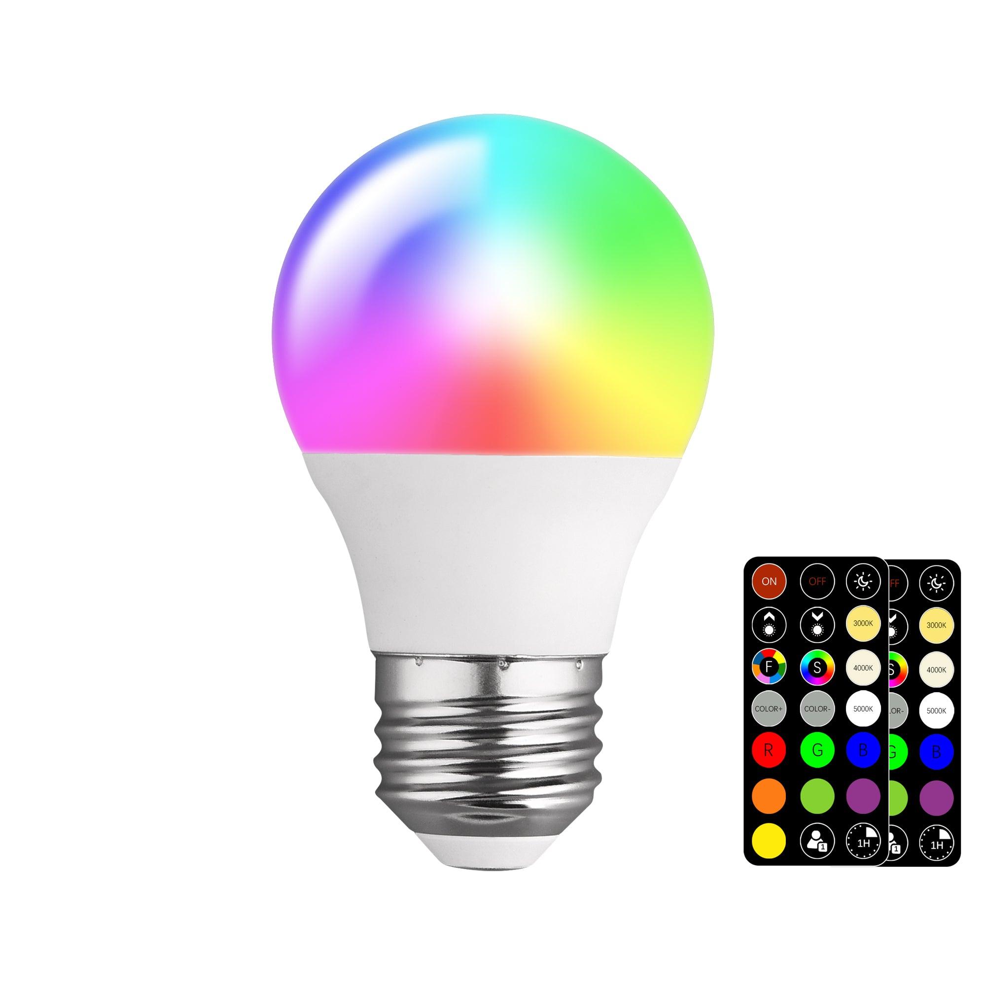 RGB Color Changing A15 5W LED Bulbs with Remote - FTL Outdoor Wall Lighting LED Light Bulbs