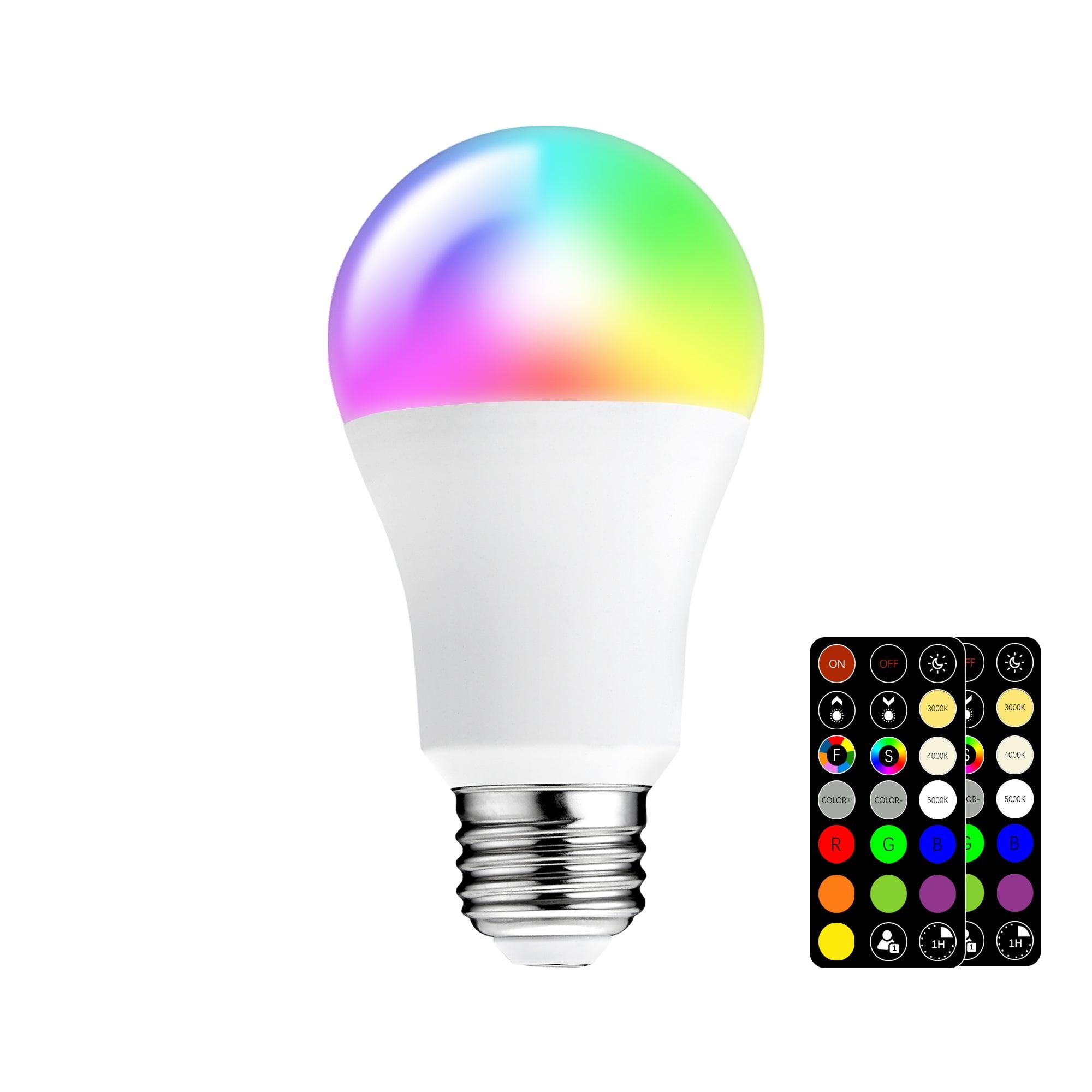 RGB Color Changing A19 8W LED Bulbs with Remote - FTL Outdoor Wall Lighting LED Light Bulbs