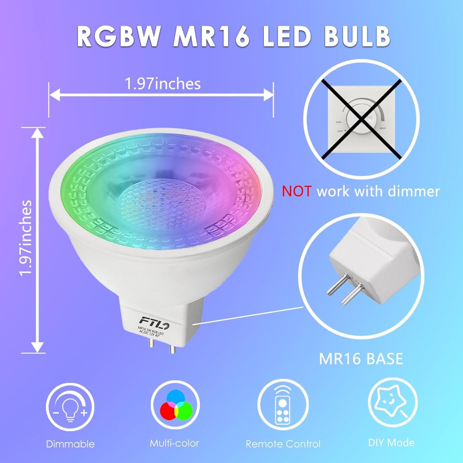RGB Color Changing MR16 LED Bulbs with Remote