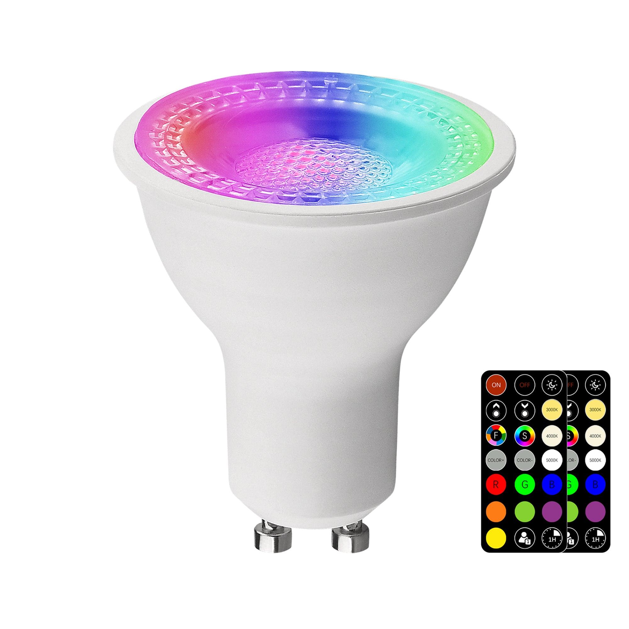 RGB Color Changing GU10 LED Bulbs with Remote - FTL Outdoor Wall Lighting LED Light Bulbs