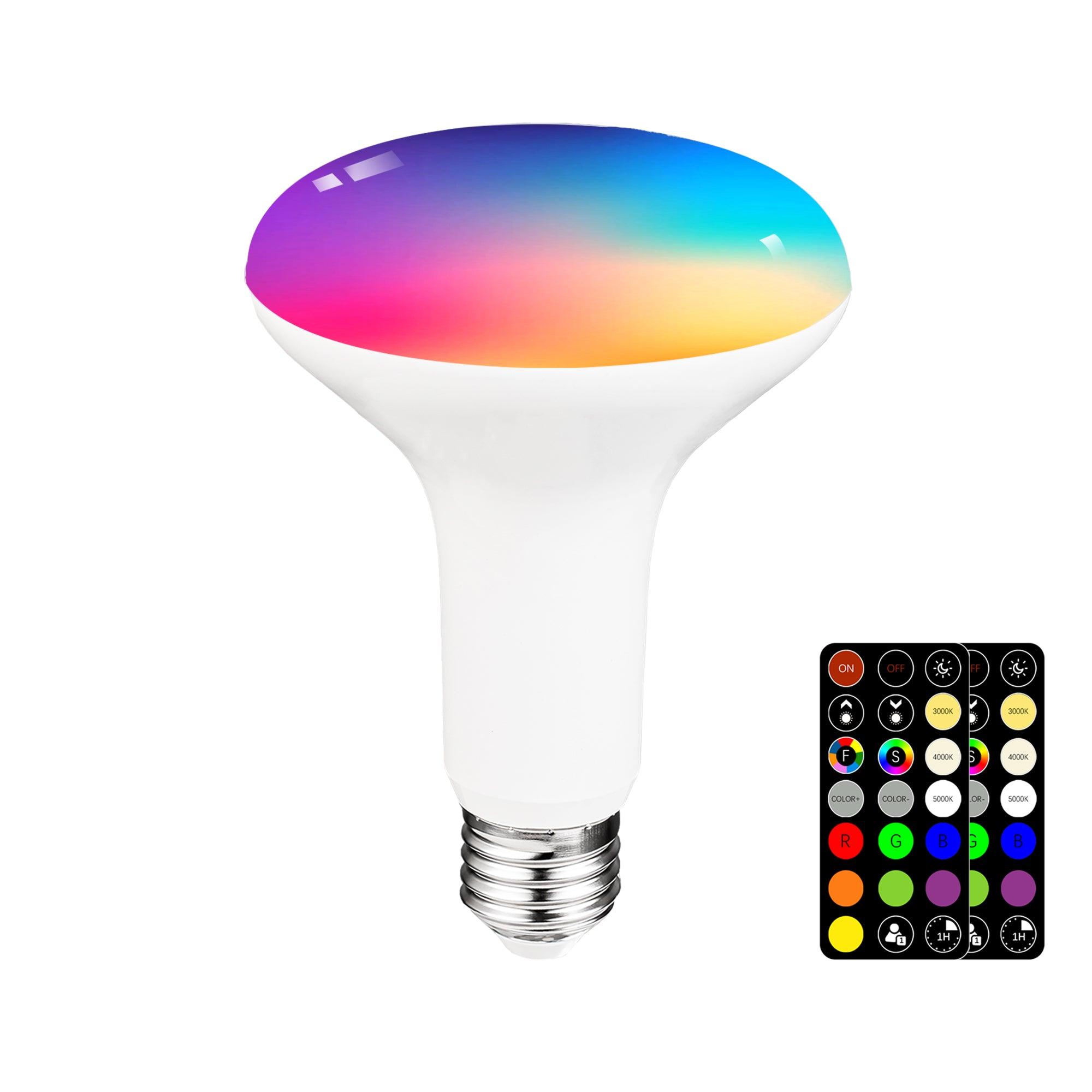 RGB Color Changing BR30 LED Bulbs with Remote - FTL Outdoor Wall Lighting LED Light Bulbs