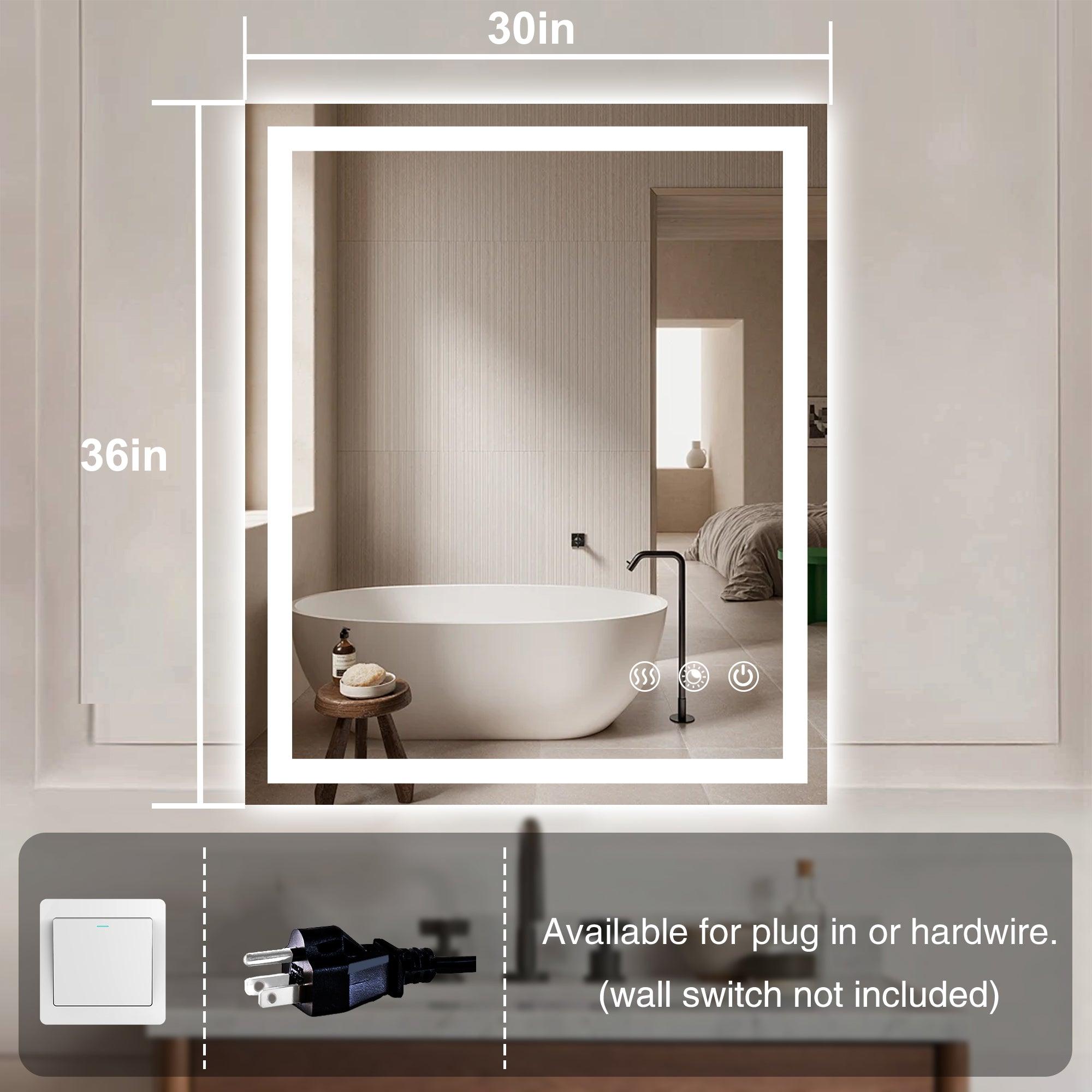 Rectangle 3CCT Dimmable LED Bathroom Mirror