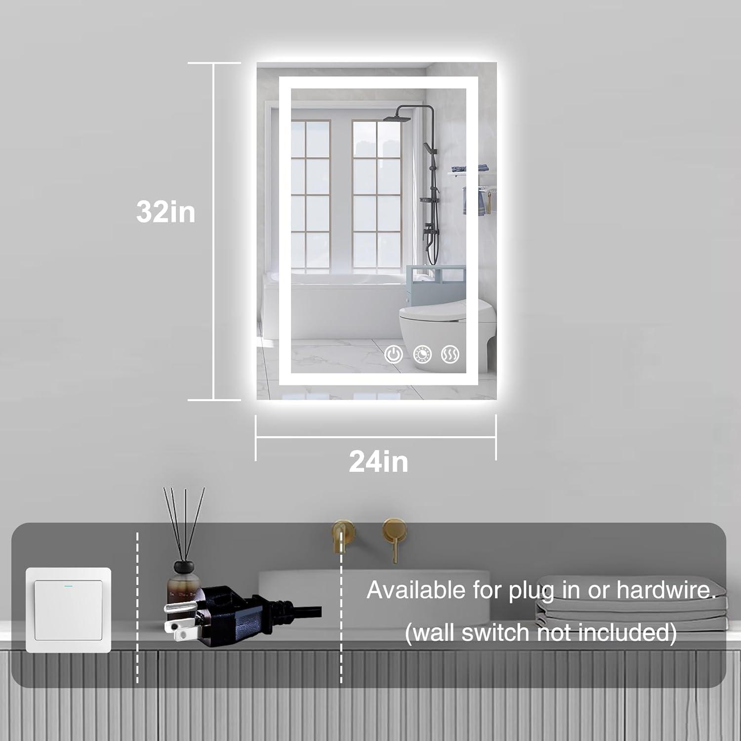 Rectangle 3CCT Dimmable LED Bathroom Mirror