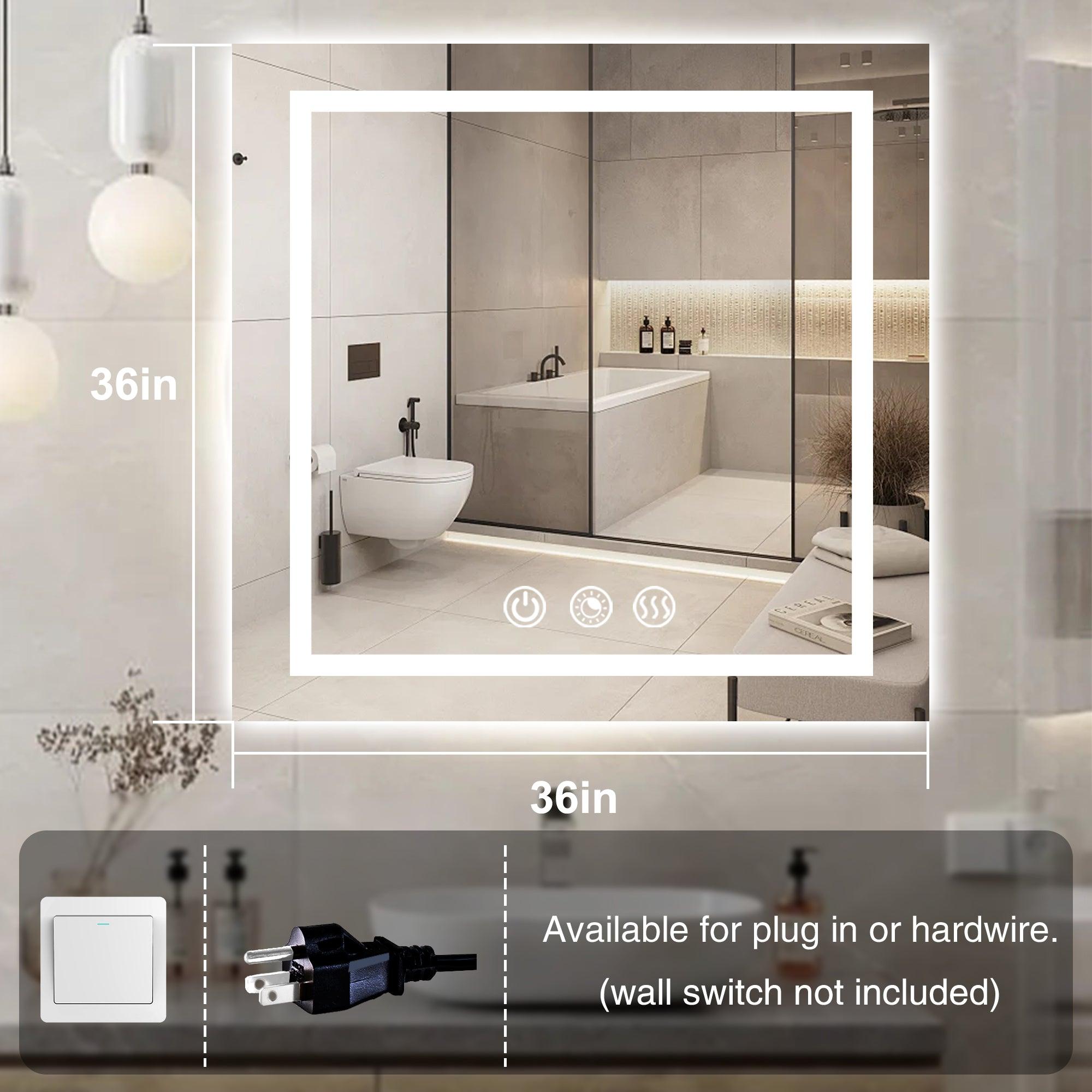Rectangle 3CCT Dimmable LED Bathroom Mirror