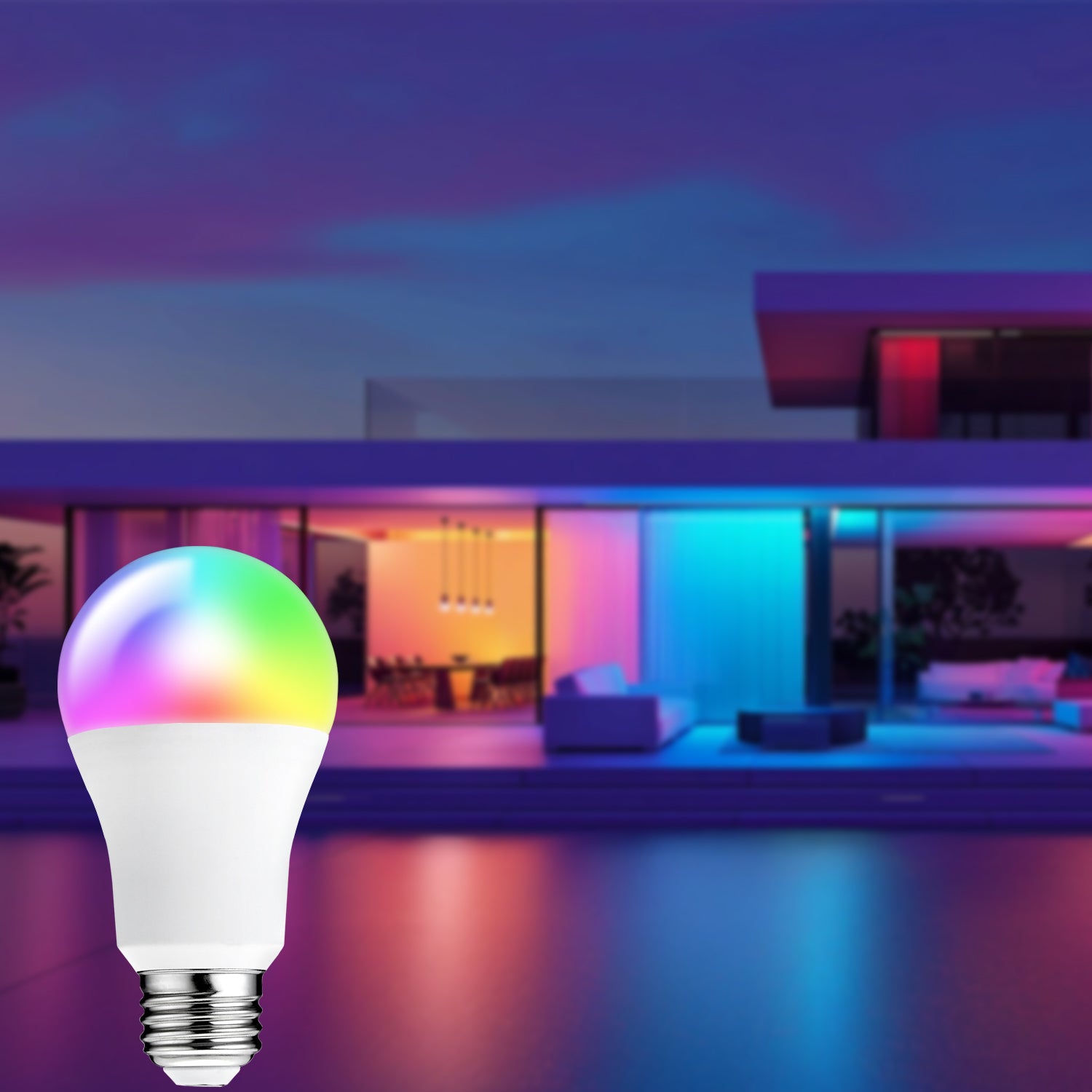 RGB Color Changing A19 8W LED Bulbs with Remote - FTL Outdoor Wall Lighting LED Light Bulbs