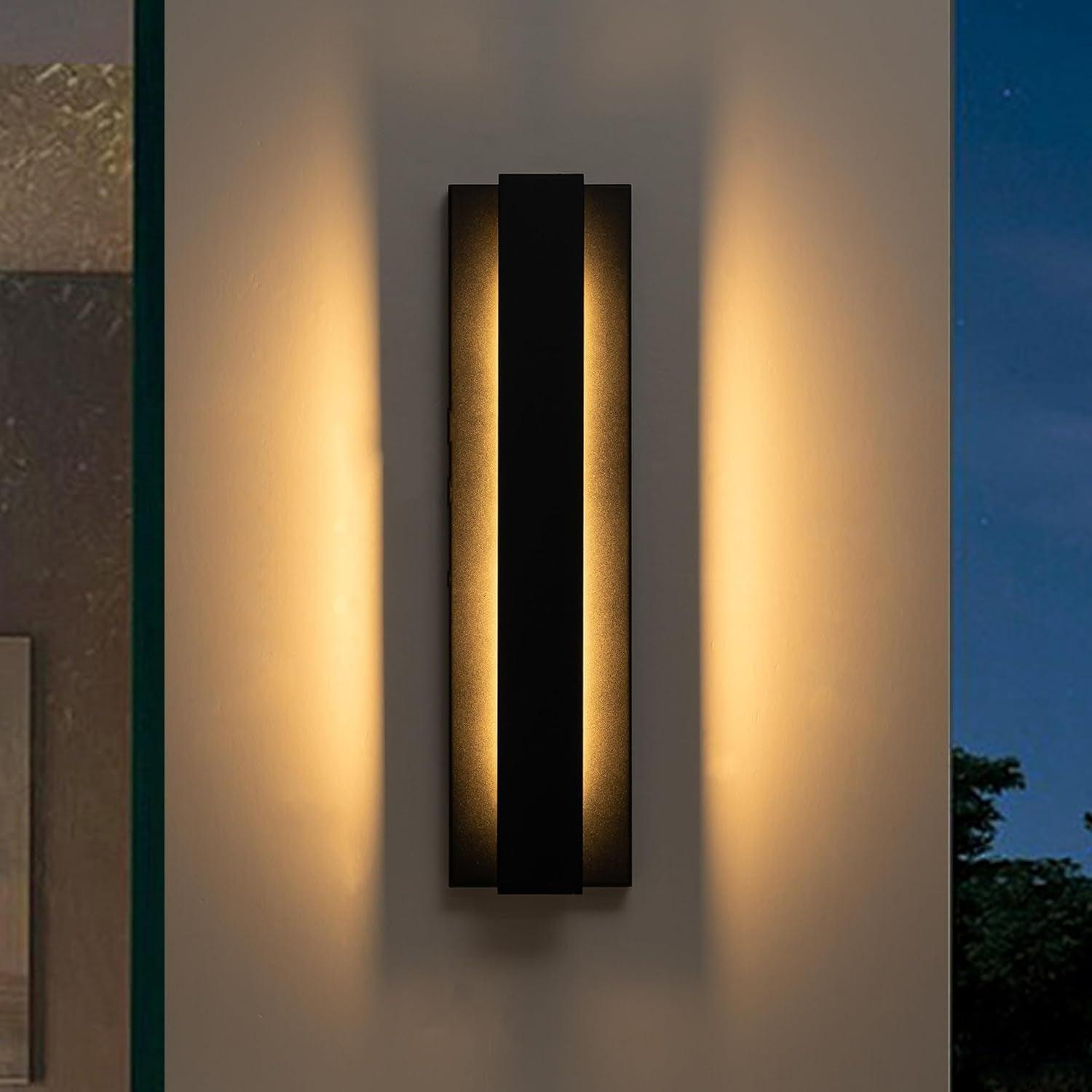 21" Black LED Outdoor Wall Lights - FTL Outdoor Wall Lighting LED Light Bulbs