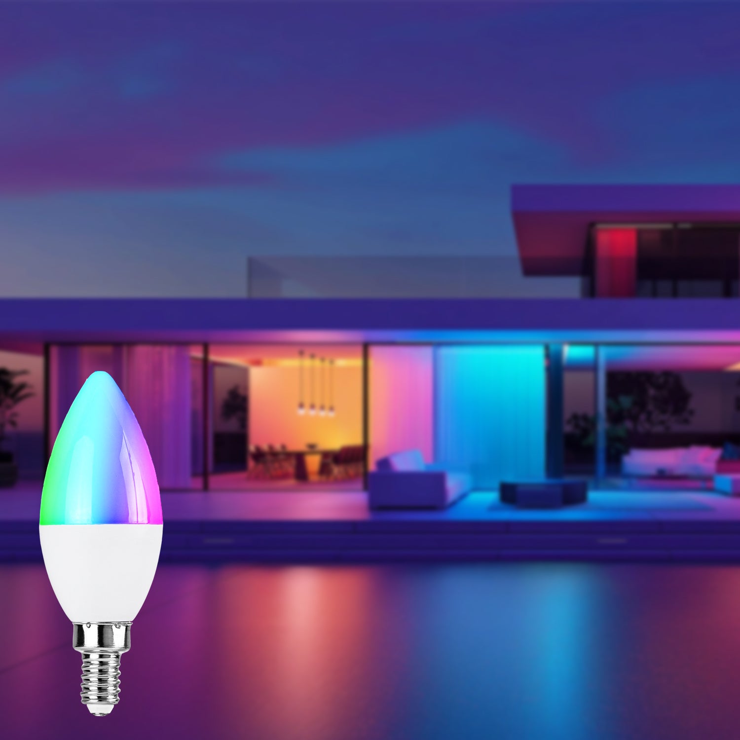 RGB Color Changing E12 Candelabra LED Bulbs with Remote