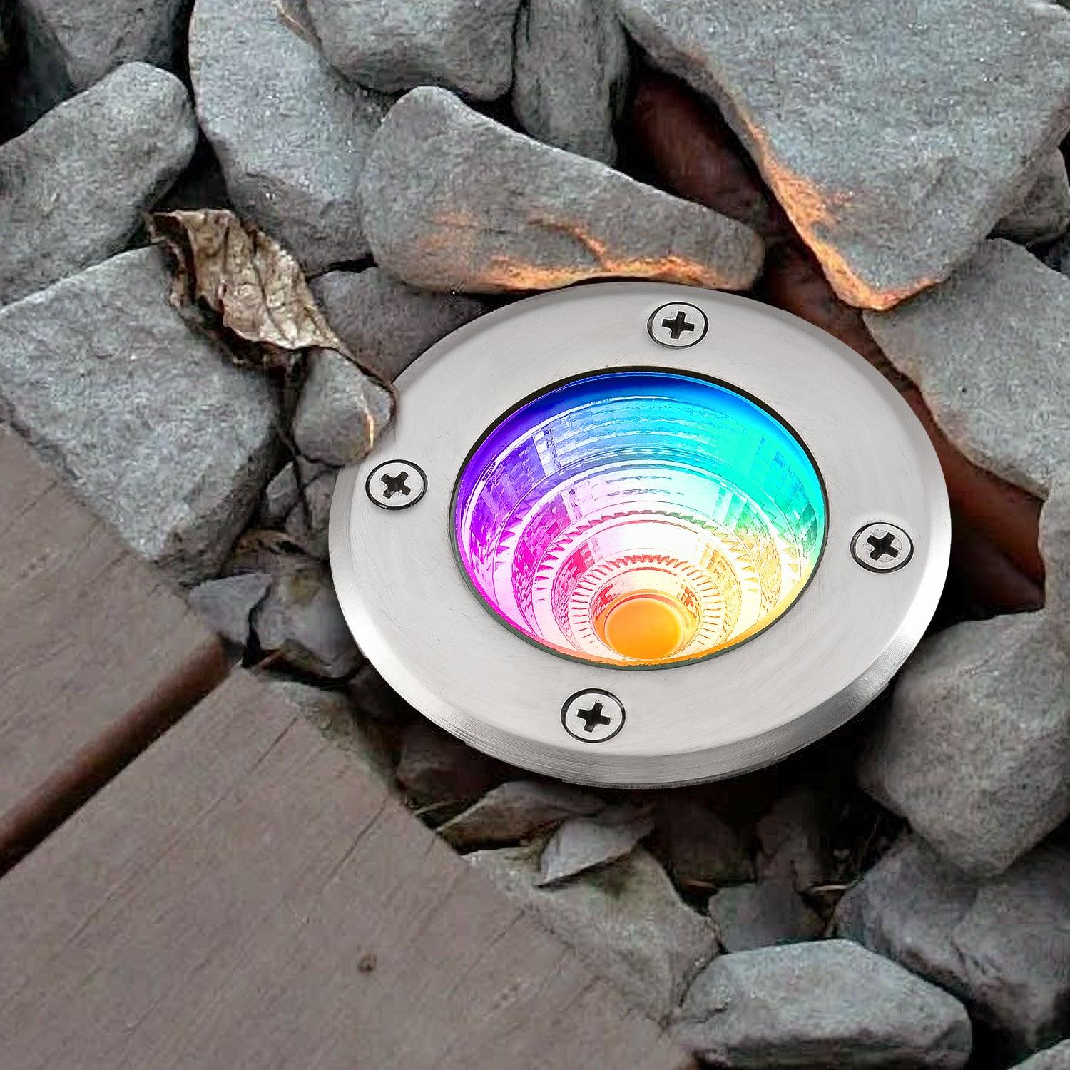 RGB LED In-Ground Well Light with Remote - FTL Outdoor Wall Lighting LED Light Bulbs